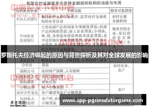 罗斯托夫经济崛起的原因与背景探析及其对全球发展的影响